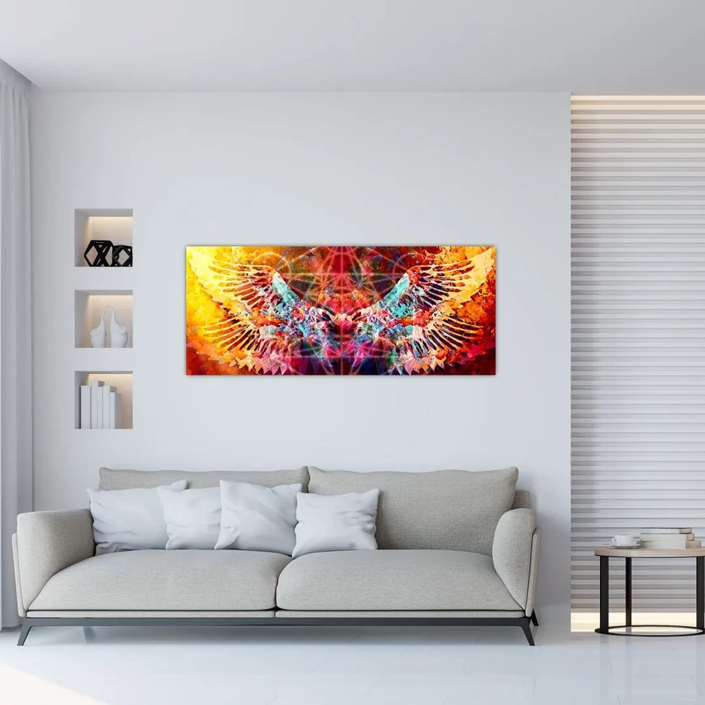 Tablou - Merkaba cu aripi, abstracție (120x50 cm)