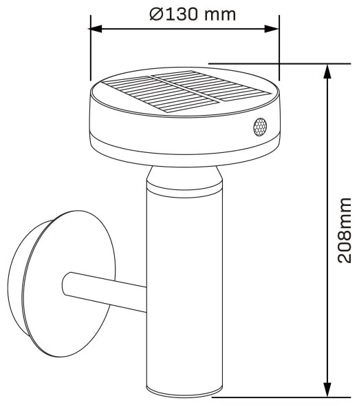 LED lampă solară de perete cu senzor GWINEA LED/4,5W/3,7V IP44 negru