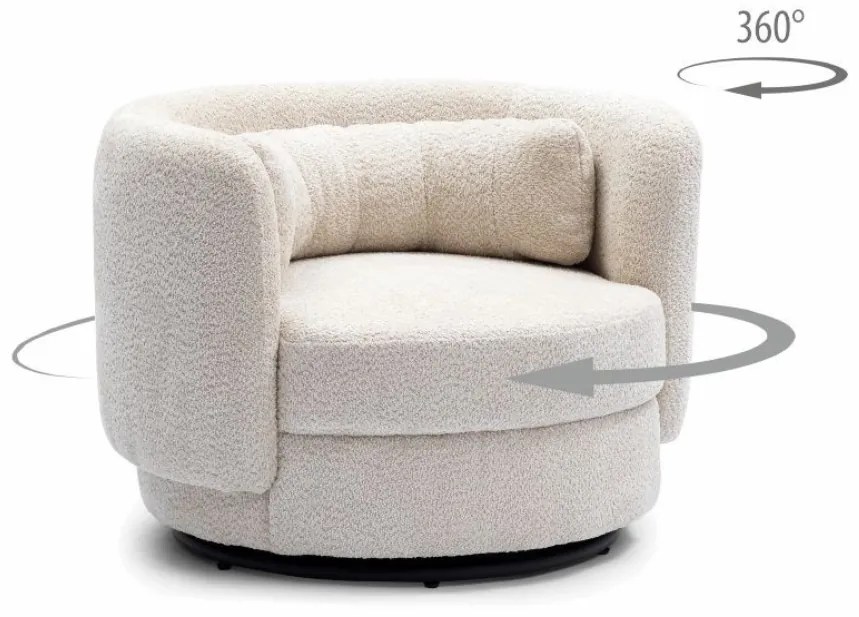 Fotoliu tapitat rotativ Wrap - Beige