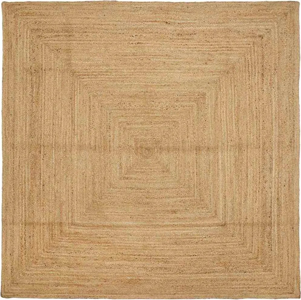 vidaXL Covor de zonă Bej 240 x 240 cm Iută