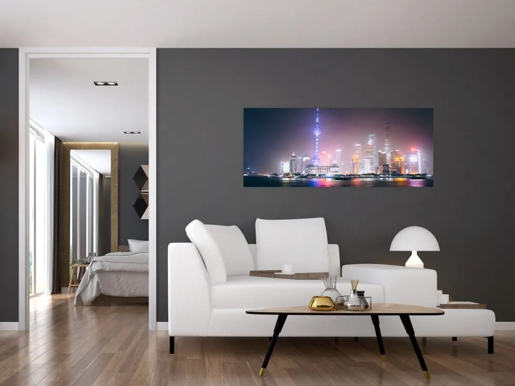 Tabloul Shangai nocturn (120x50 cm)