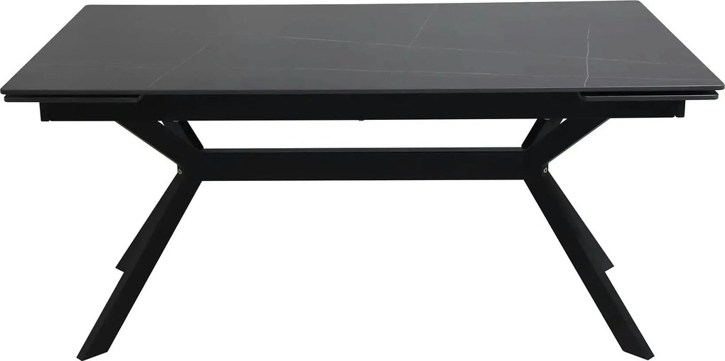 Masa extensibila IMPERIA, negru mat cu efect de marmura, ceramica/meta