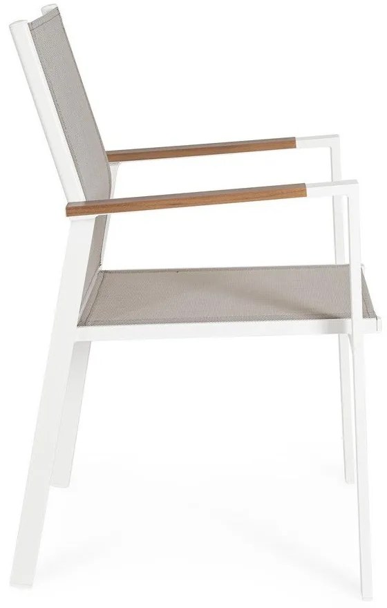 Scaune de grădină albe 4 buc. din metal Heta – Bizzotto
