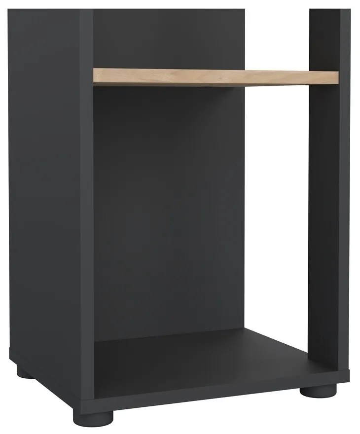 Bibliotecă gri antracit/cu aspect de lemn de stejar 41x205 cm Sign – Tvilum