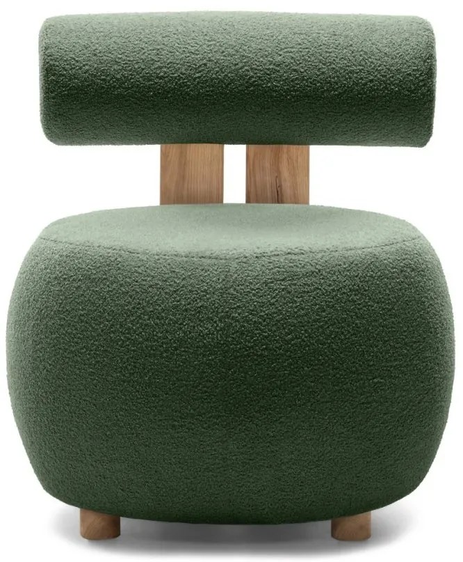 Fotoliu design verde închis HANNA, stejar