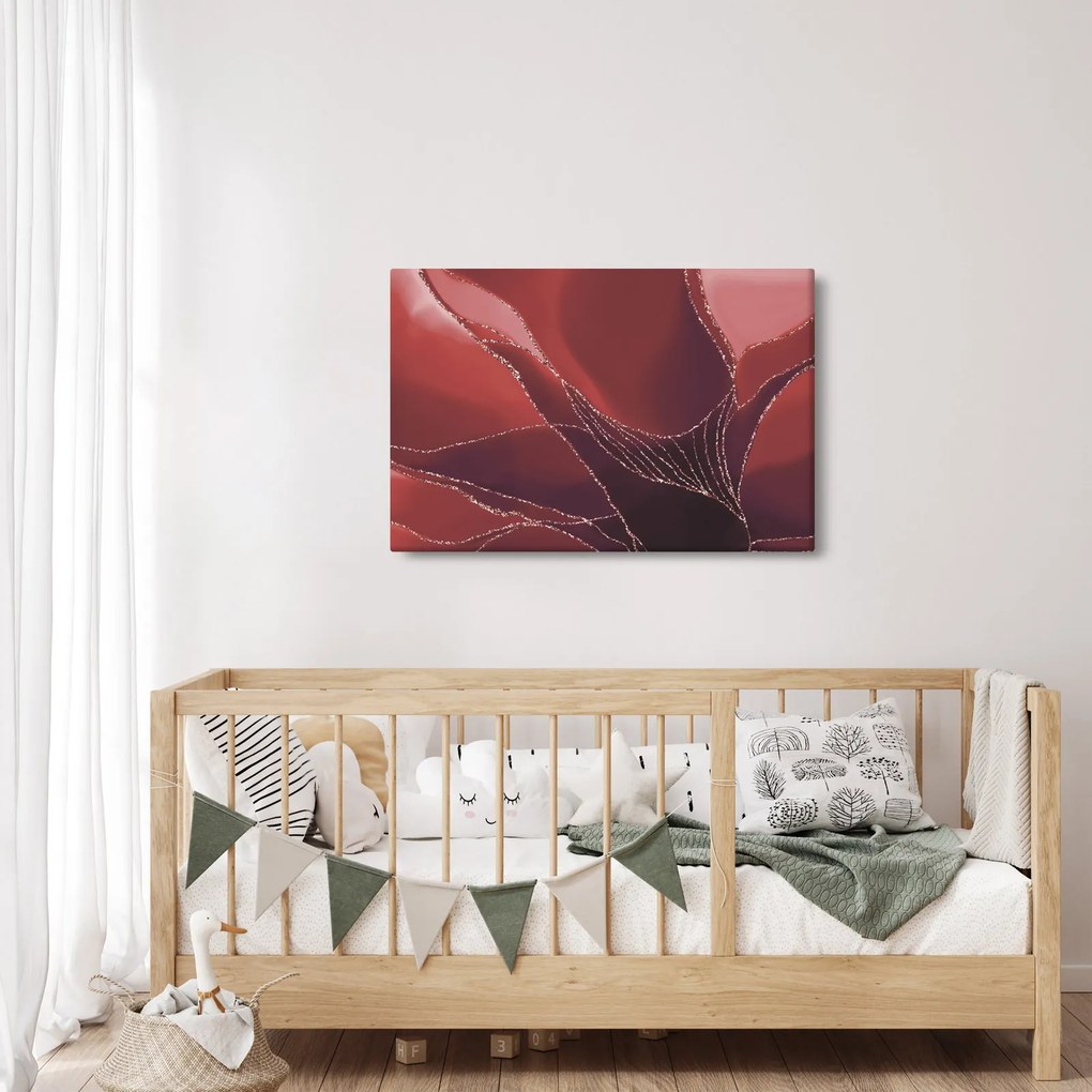 Tablou - Floare abstractă roșie N⁰2 (90x60 cm)