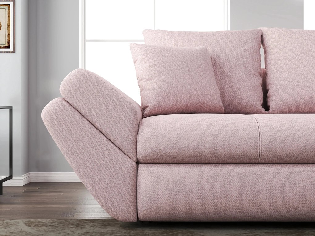 Canapea extensibilă dumonde cu ladă de depozitare si sezut confortabil din spuma high-density, Loana Enjoy Flamingo 250x100 cm