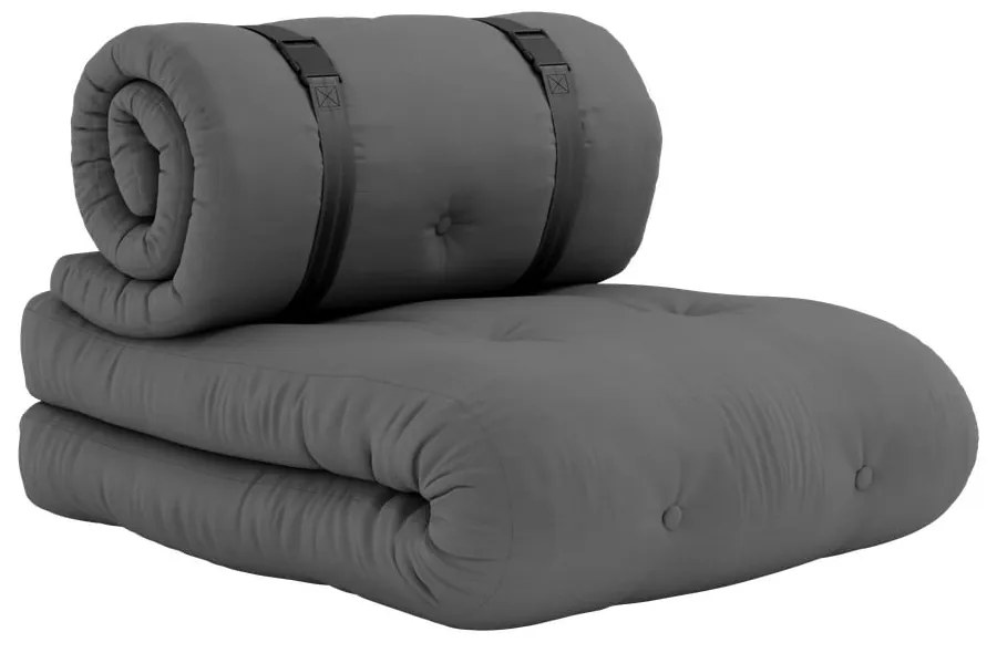 Fotoliu extensibil adecvat pentru exterior Karup Design Design OUT™ Buckle Up Dark Grey, gri închis