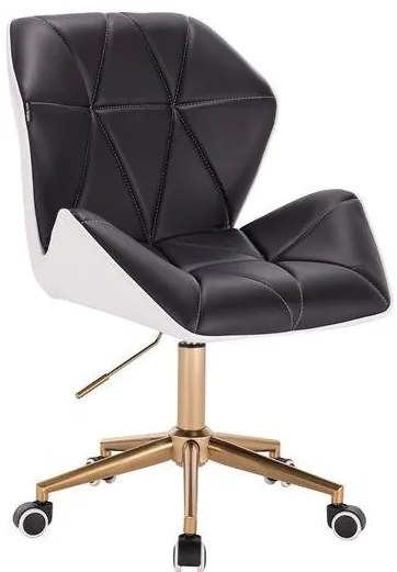 HR212K SCAUN ALB-NEGRU BAZĂ AURIE