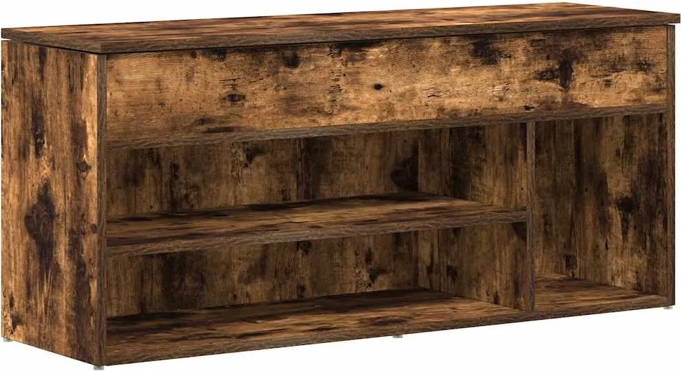 vidaXL Bancă de pantofi, stejar fumuriu, 102x30,5x45 cm lemn prelucrat