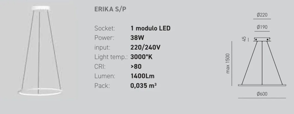 Lustra LED circulara diametru 60cm ERIKA