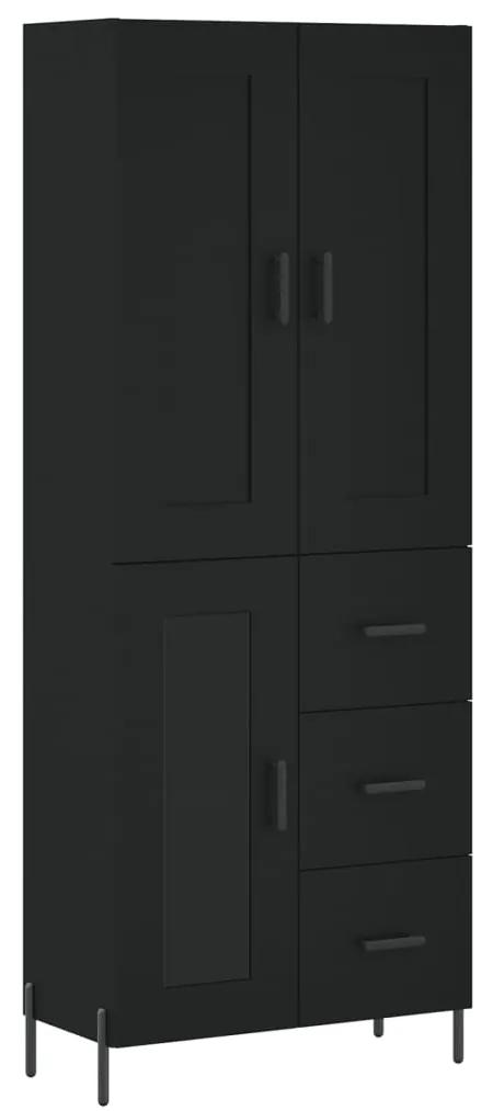 3199946 vidaXL Dulap înalt, negru, 69,5x34x180 cm, lemn compozit