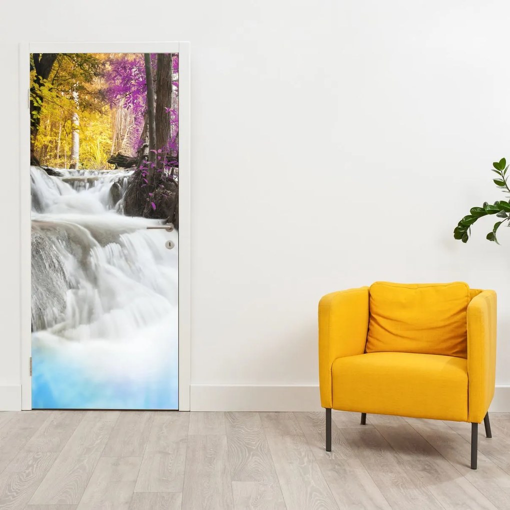 Fototapet pentru ușă - Erawan, cascadă în pădure (95x205cm)