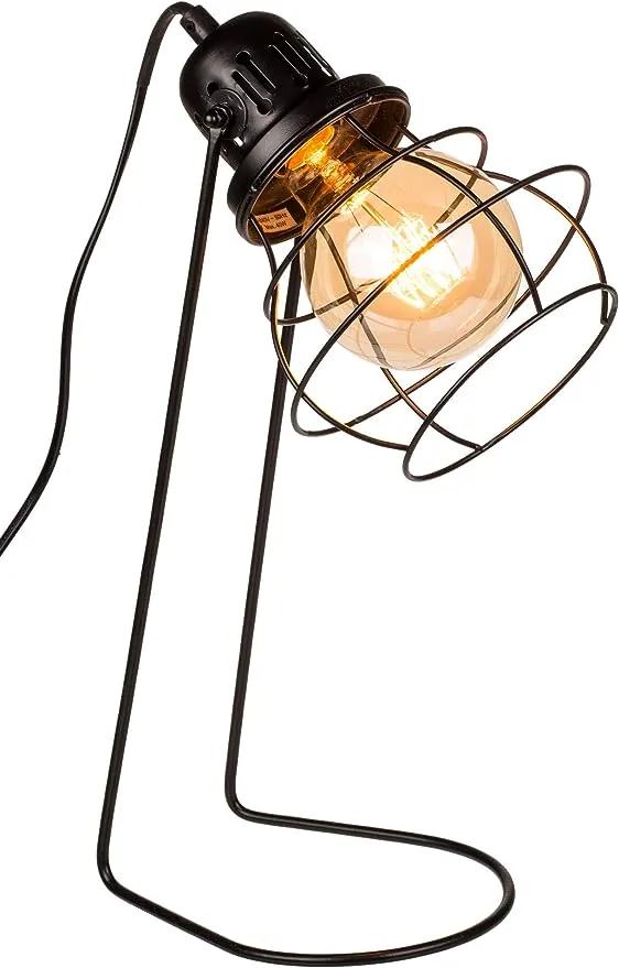 Lampă de birou neagră din metal în stil industrial 42 cm