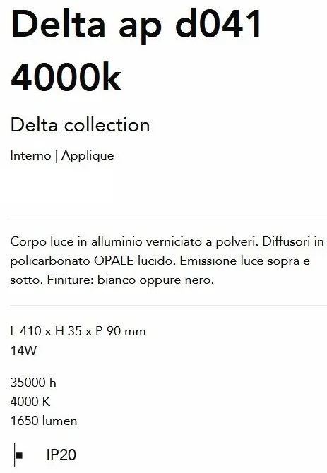 Aplica LED ambientala Delta ap d041 4000k negru