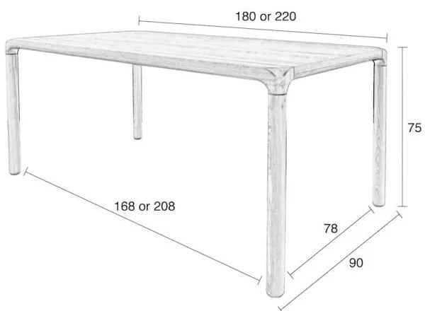 Masă de dining 90x220 cm Storm – Zuiver