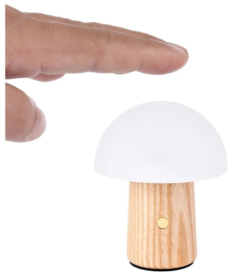 Veioză în culoare naturală LED cu intensitate reglabilă din lemn de frasin (înălțime 7 cm) Alice – Gingko