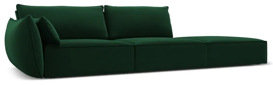 Canapea verde-închis cu tapițerie din catifea, cu colț pe partea stângă 264 cm Vanda – Mazzini Sofas