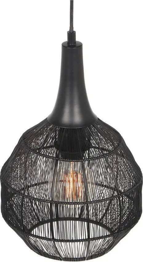 Lustră negru-mat cu abajur din metal Soraya – Trio