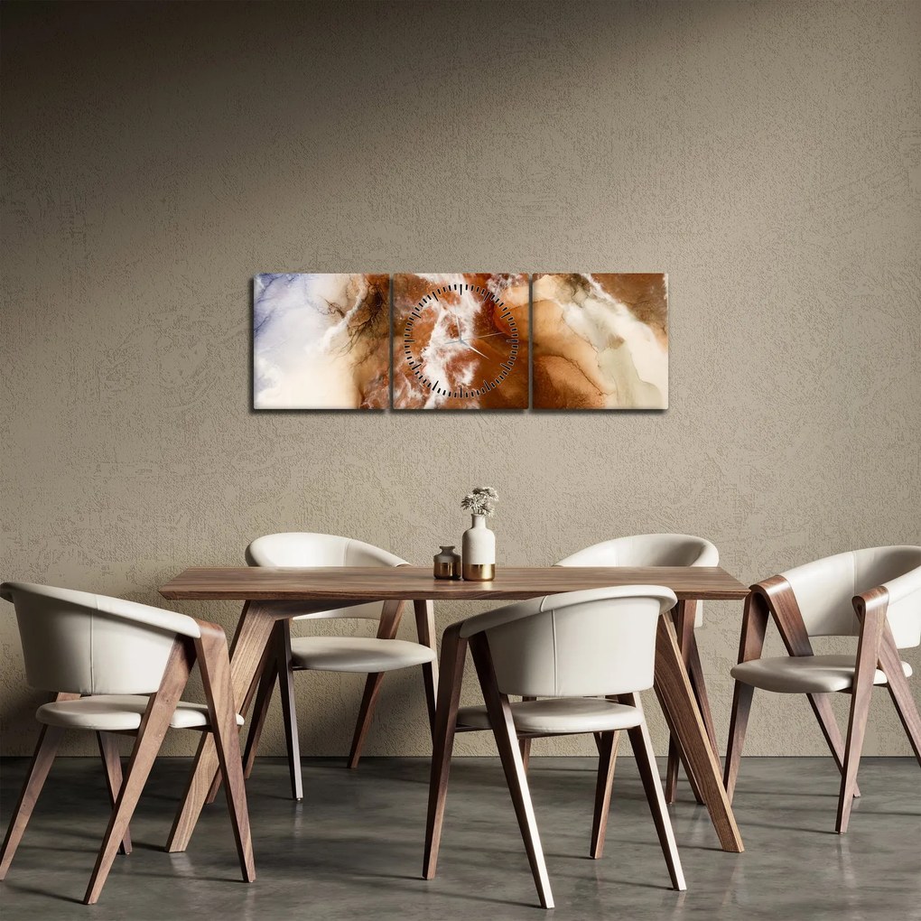 Tablou - Marmură abstract (cu ceas) (90x30 cm)