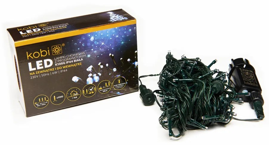 Sir luminos 100 leduri, 10 metri, 7 programe, 6W, lumina rece, Kobi