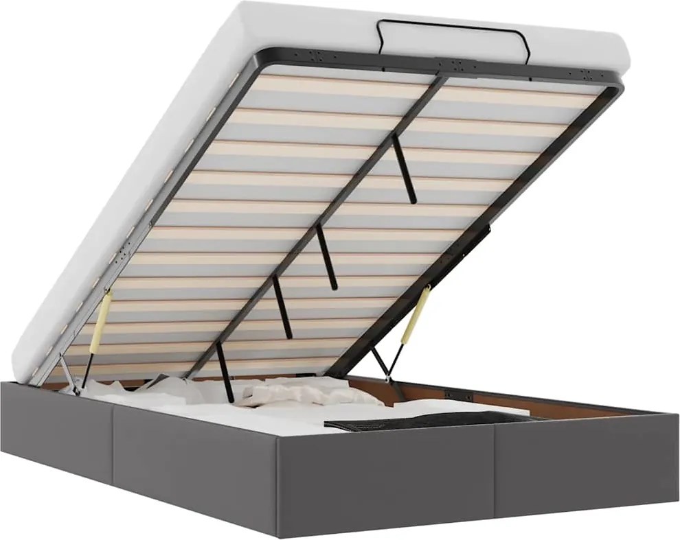 vidaXL Cadru de pat otoman fără saltea gri 120x190cm piele artificială