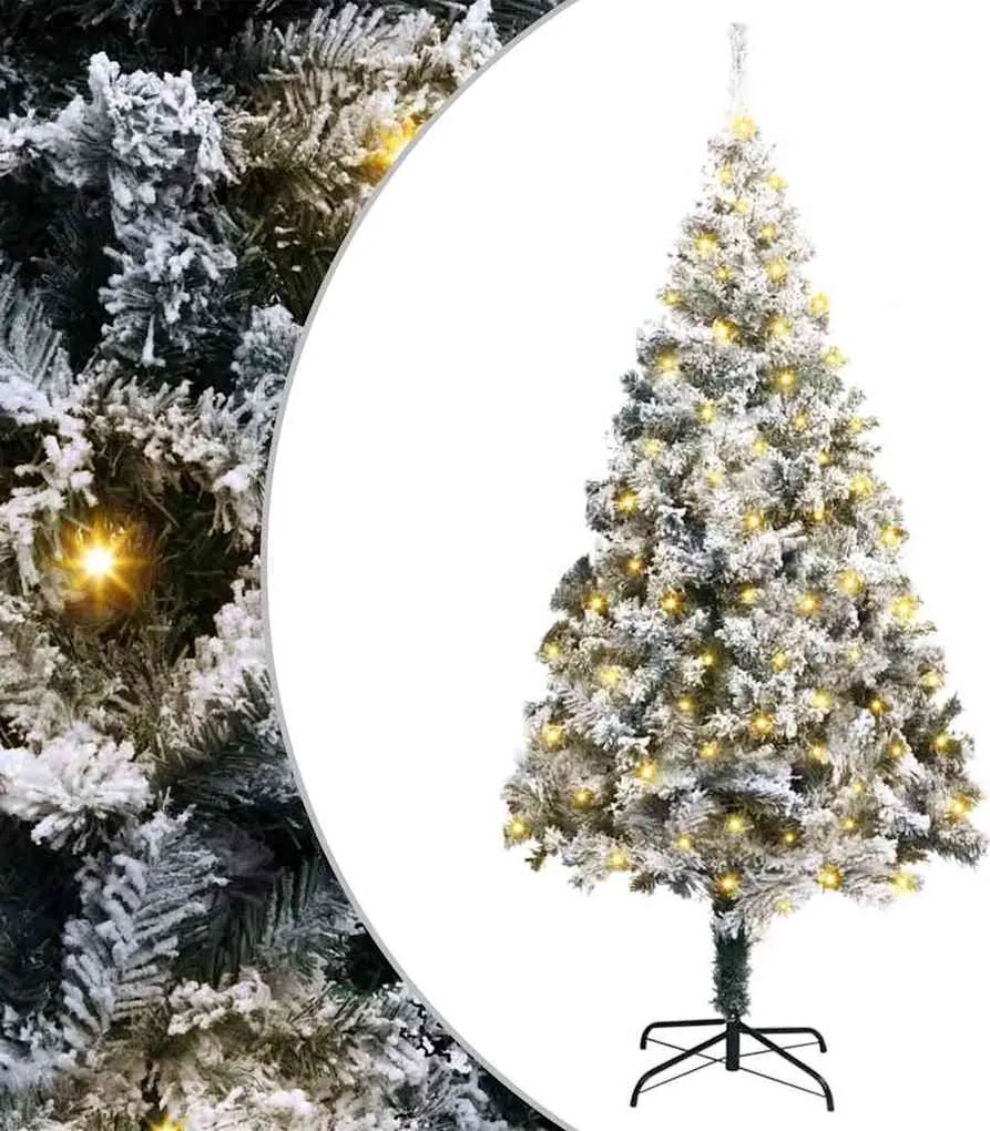 vidaXL Brad de Crăciun artificial Alb 180 cm PVC și Oțel și Plastic