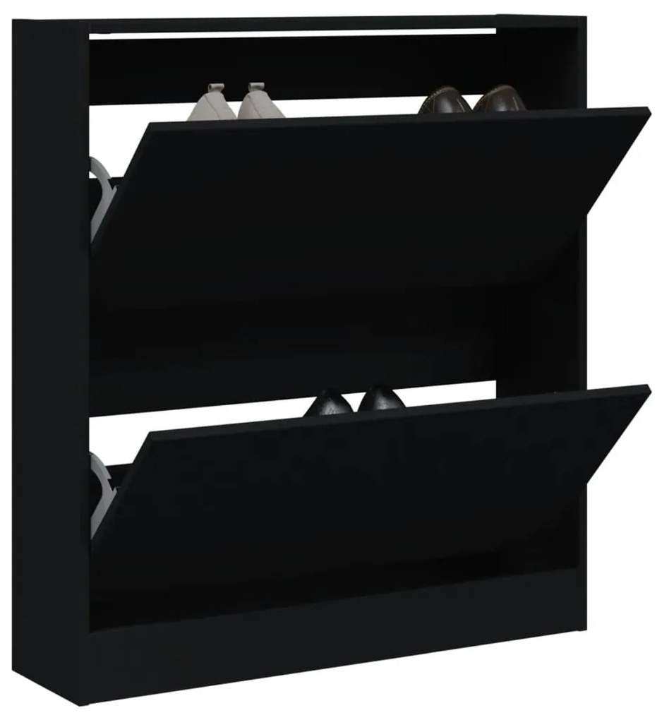 vidaXL Pantofar, negru, 80x21x87,5 cm, lemn compozit