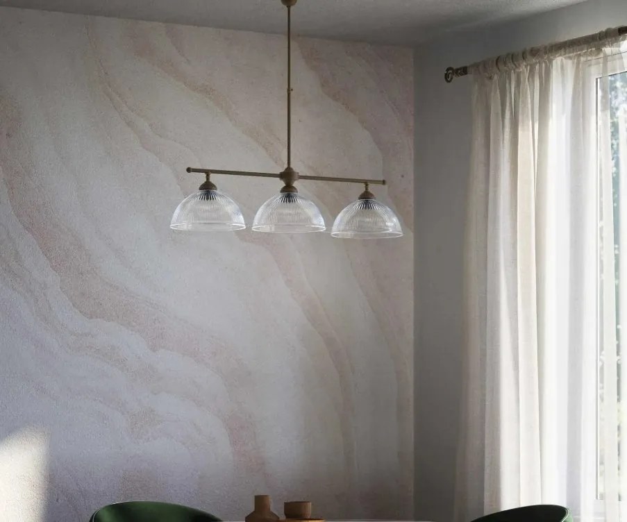 Candelabru stil neoclasic din alama si sticla Elide