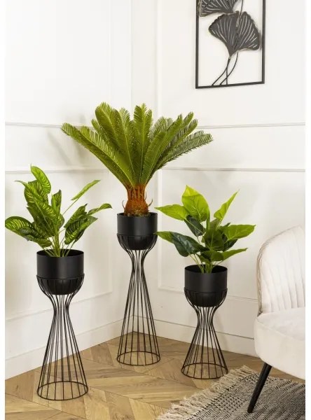 Ghiveci metalic de flori LOFT 46x20 cm negru