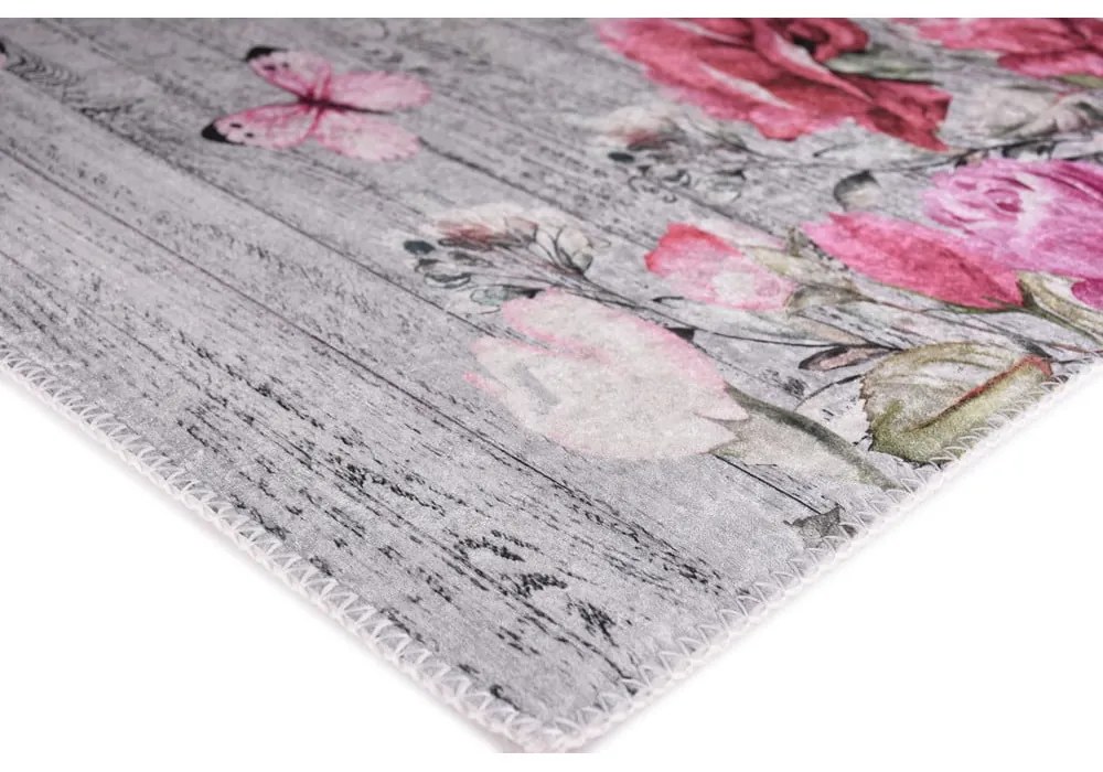 Covor roz/gri lavabil 120x180 cm Blooming Roses – Vitaus