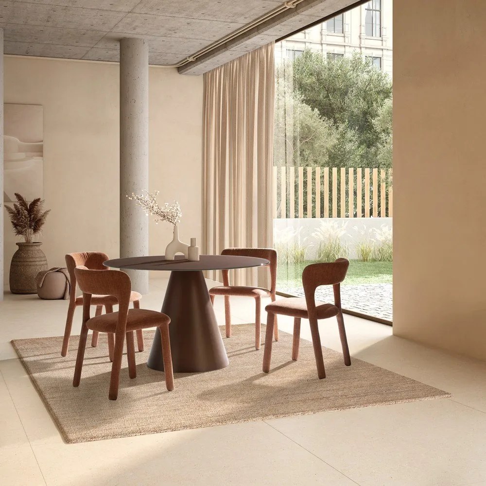 Masă de dining rotundă cu blat din sticlă ø 120 cm Vida – MOME