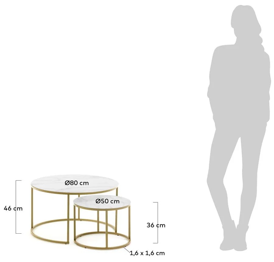 Set 2 măsuțe de cafea Kave Home Leonor