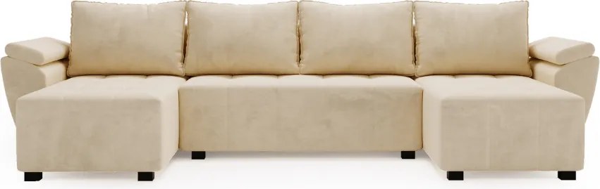 OFERTA Set canapea extensibila in forma de U LIVARO 305x140 cm, crem II. calitate