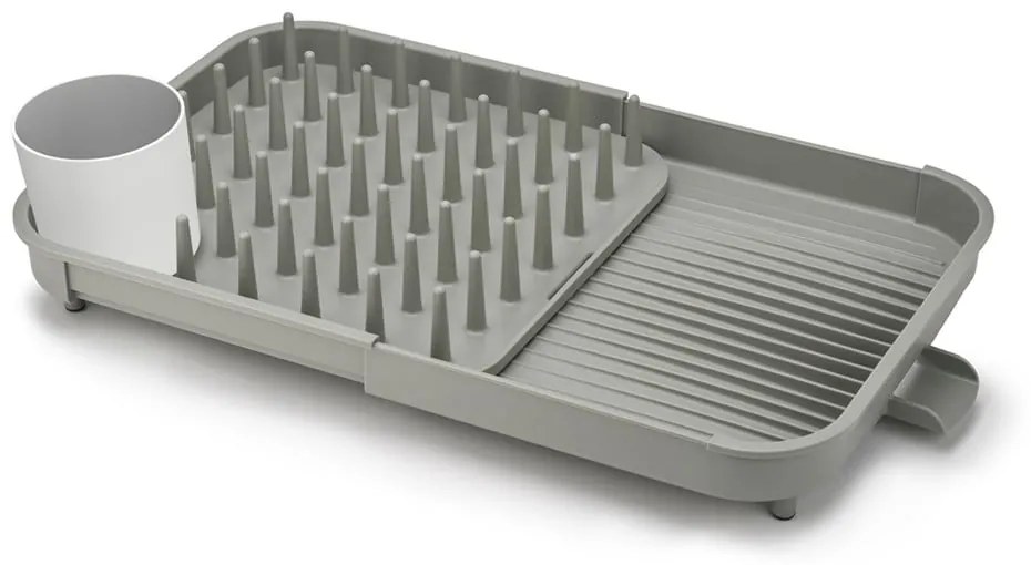 Scurgător de vase gri ajustabil din plastic 34x37 cm Duo – Joseph Joseph