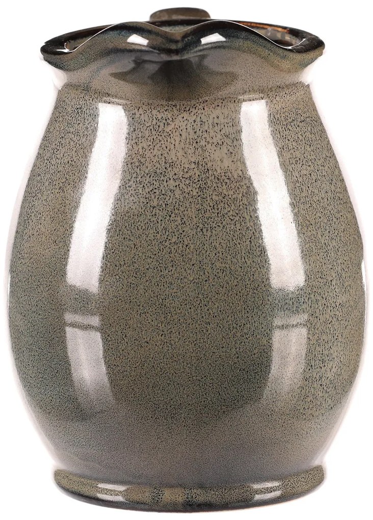 Cana de ceramică gri, 13 x 14 x 17 cm, mică, 17 cm