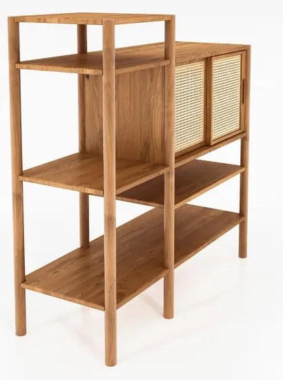 Bibliotecă din lemn de stejar 120x123 cm Pola - The Beds