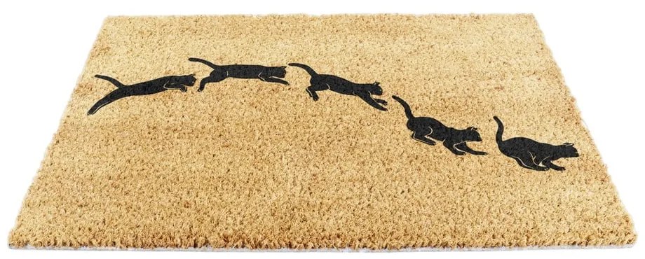 Covoraș de intrare din fibre de nucă de cocos 40x60 cm Jumping Cats – Artsy Doormats