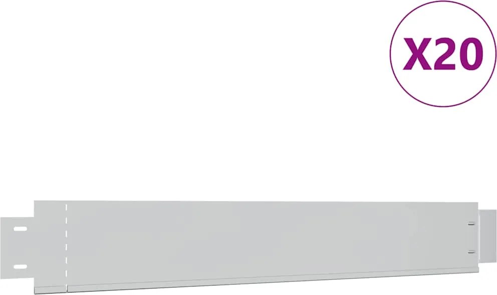 vidaXL Set gard gazon plăci flexibile 20 buc. 100x14 cm oțel zincat