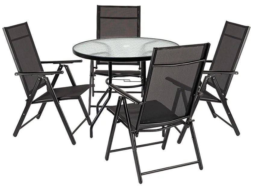Set mobilier de grădină Tessa 4+1 negru