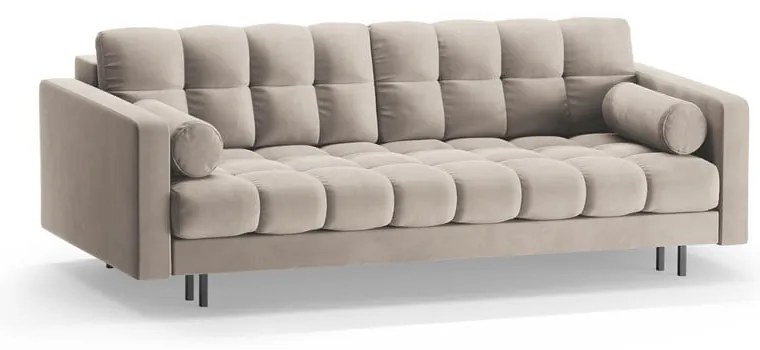 Canapea bej extensibilă, cu spațiu de depozitare cu tapițerie din catifea 222 cm Bali – Cosmopolitan Design