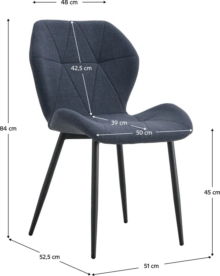 Scaun de dining, gri închis / negru, MAKENA TIP 2