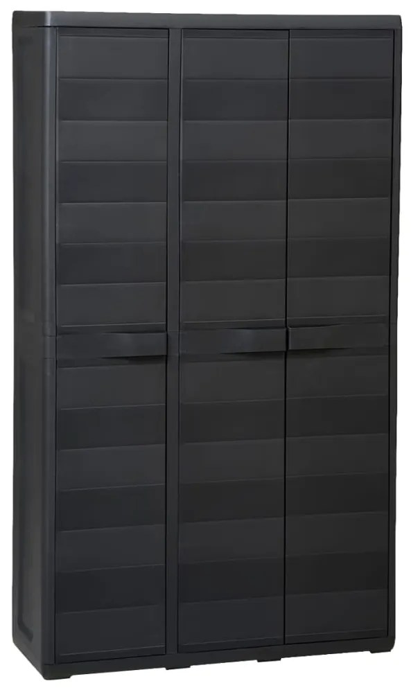 vidaXL Dulap de depozitare pentru grădină, cu 4 rafturi, negru