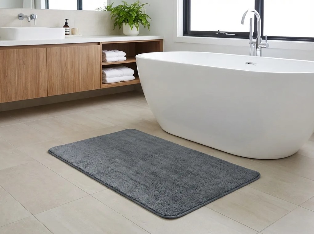 Covoras de baie TRIVORA 60x100 cm gri inchis