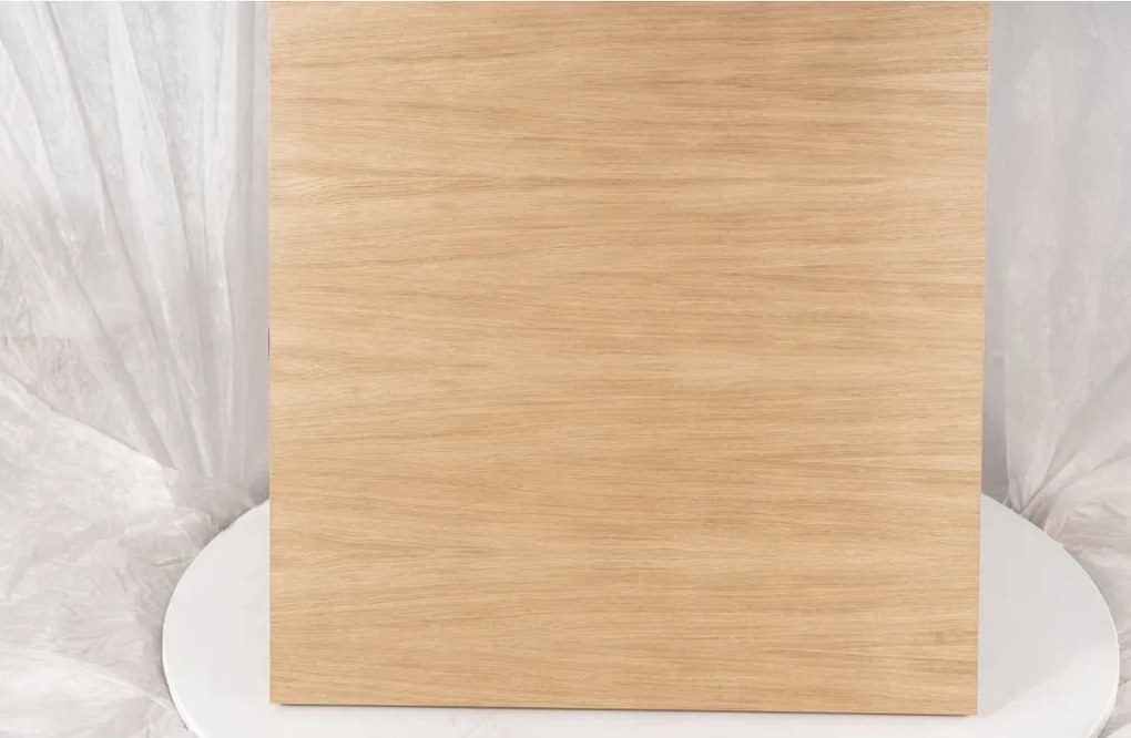 OFERTA Masă de dining neagră cu blat în decor stejar PURO 60x60 Calitatea II