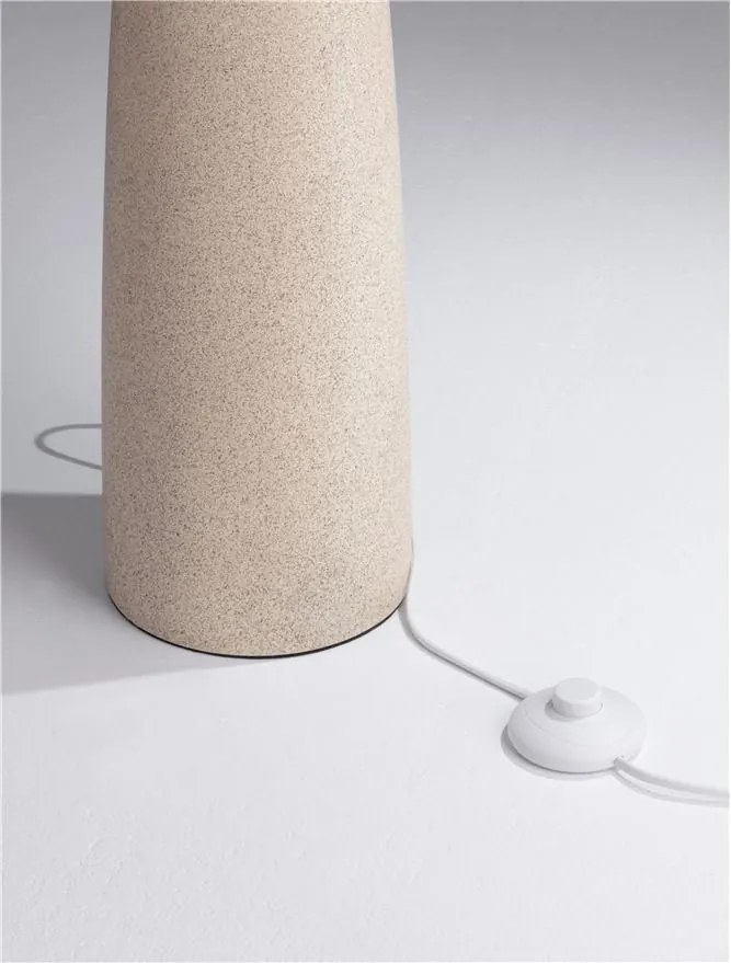Lampadar decorativ, Ghips, Crem, Tesatura, Alb, Mizu