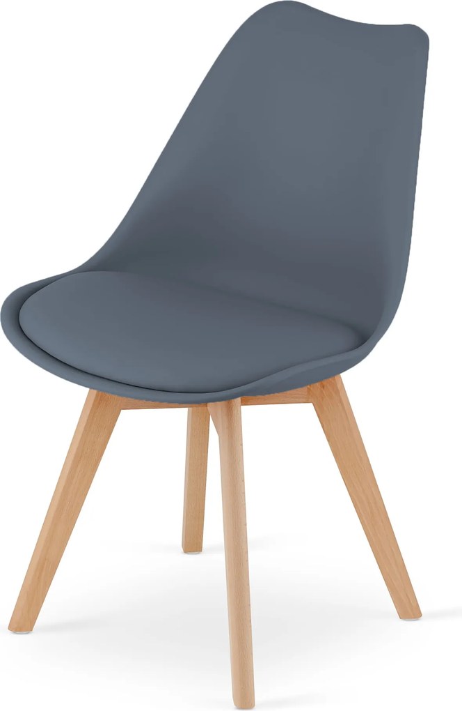 OFERTA Scaun gri inchis BALI MARK cu picioare din lemn de fag II. calitate