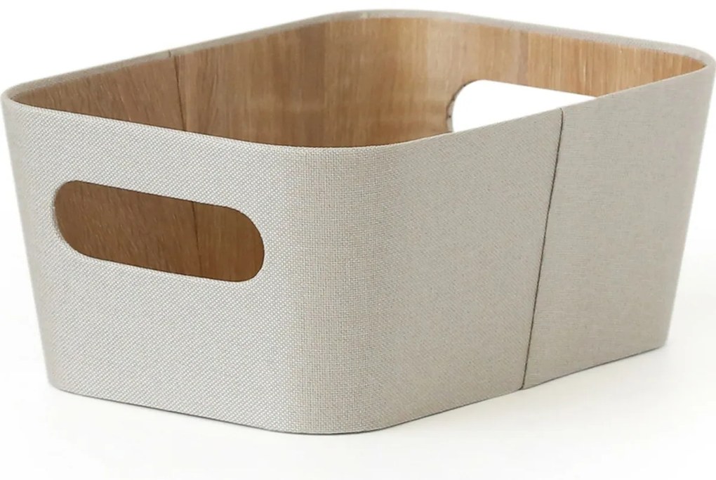 Set de 2 coșuri de depozitare Kitchisimo 26 × 18 ×11 cm, crem, S