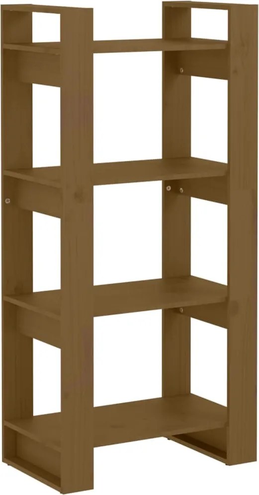 vidaXL Bibliotecă/Separator cameră maro miere 60x35x125 cm lemn masiv