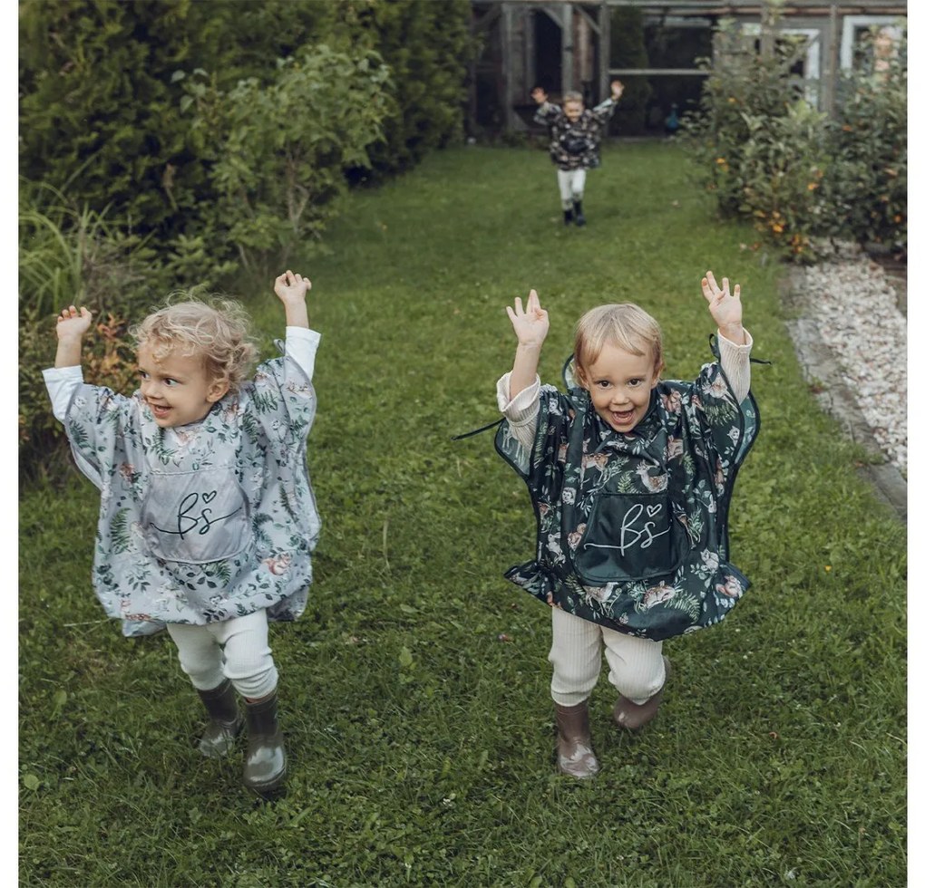 Pelerina de Ploaie pentru Copii, Poncho pentru ploaie 1,5-8 ani ,   Animals Garden Dark